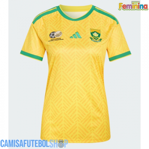 Camisa de time de futebol África do Sul Replicas 1º Equipamento Feminina Mundo 2026 Manga Curta